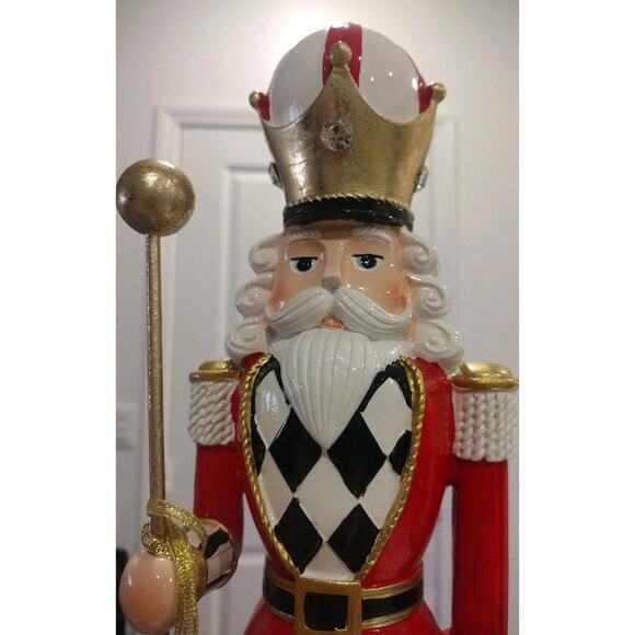 NEW~ Mackenzie Childs Inspired Courtly Check Christmas Nutcracker - Picture 4 of 5